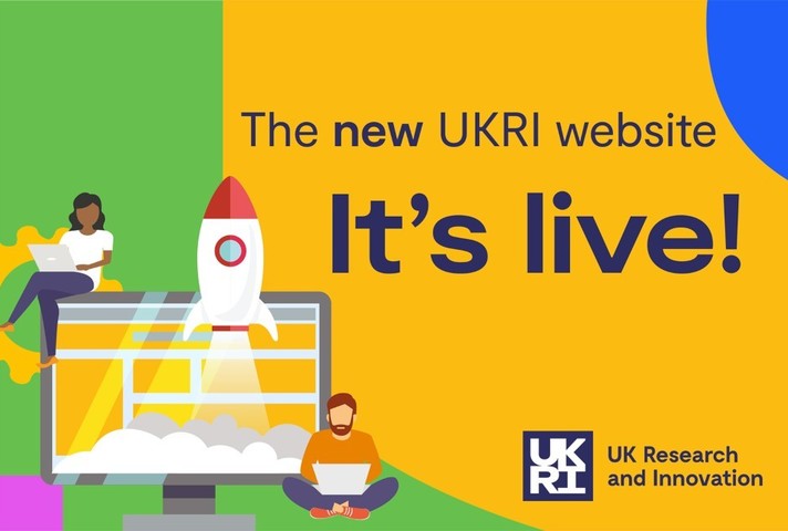 Graphic of the new UK Research and Innovation website