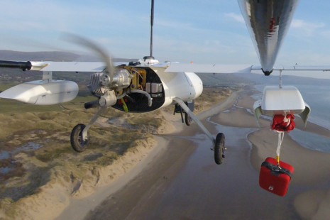 Drone dropping medical supplies