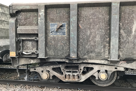 The derailed wagon
