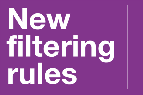 Decorative image that reads 'New filtering rules'.