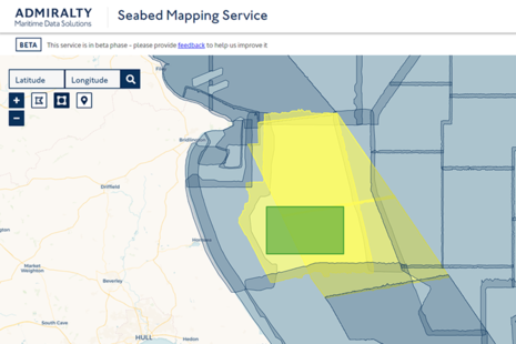 Screenshot of seabed mapping service