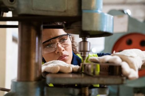 Woman working in a factory