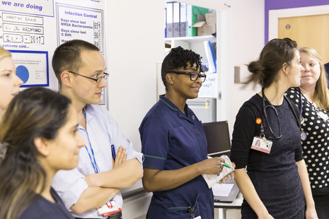 Doctors and nurses talking