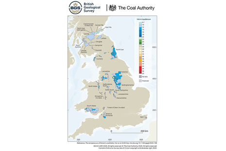 The interactive map showing where the mines are and the extent by which temperatures increase with depth
