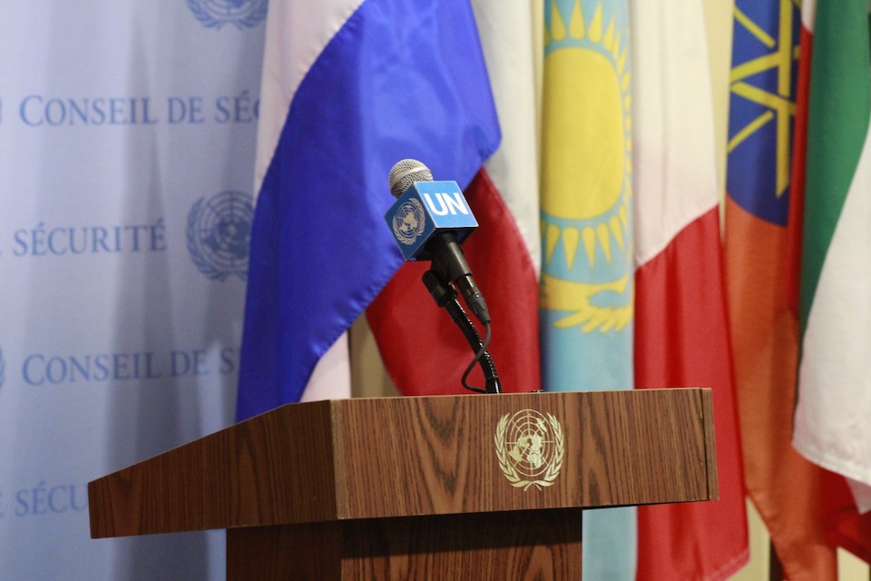 UN Security Council press stakeout