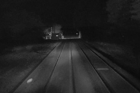 View of Norwich Road level crossing about four seconds before the train reached the crossing (train forward facing CCTV courtesy of Greater Anglia)
