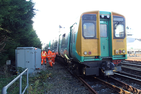 The train following the derailment