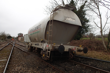 The wagon derailed on trap points