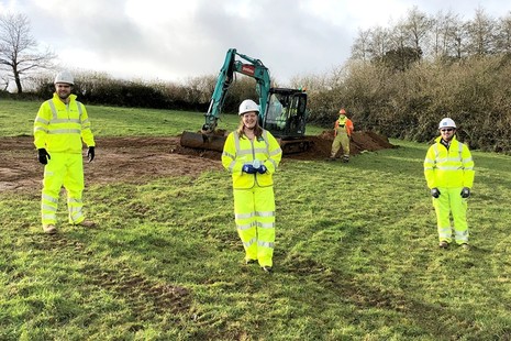 Workers on the A30 scheme