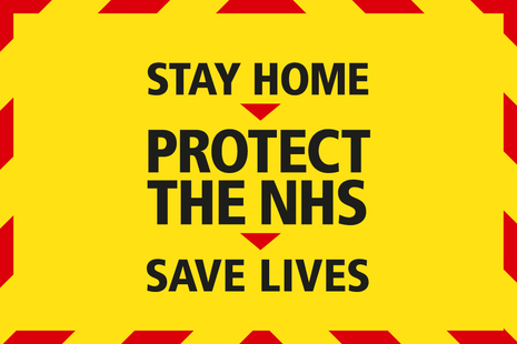 Graphic that reads: Stay Home, Protect the NHS, Save Lives