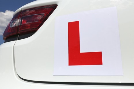Photo of an L plate on a car