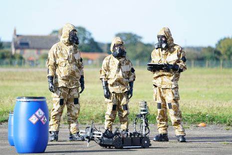 Military users from 27 Sqn RAF Regt with the Merlin robot
