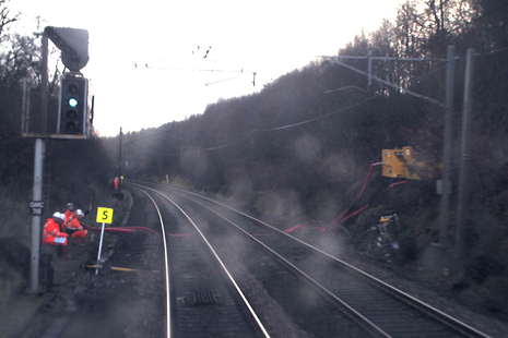 CCTV image from the train showing the start of the emergency speed restriction (courtesy of Avanti West Coast)