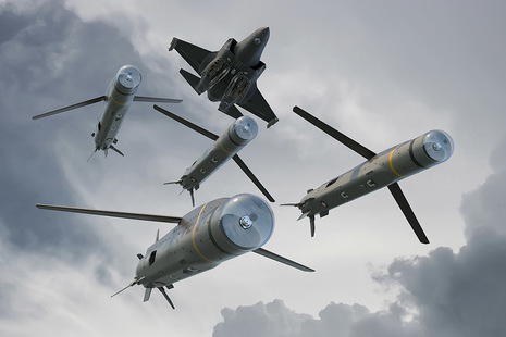 Computer generated SPEAR3 missiles.