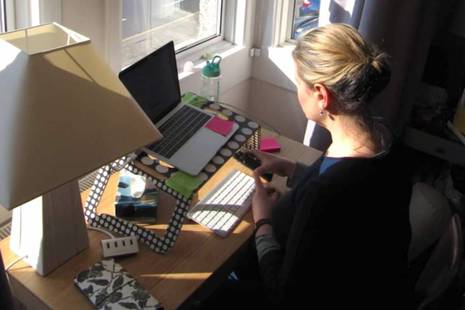Person working at screen