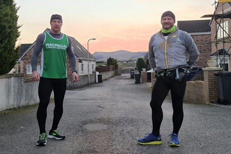 Kevin (left) and Gary (right) setting off on their journey