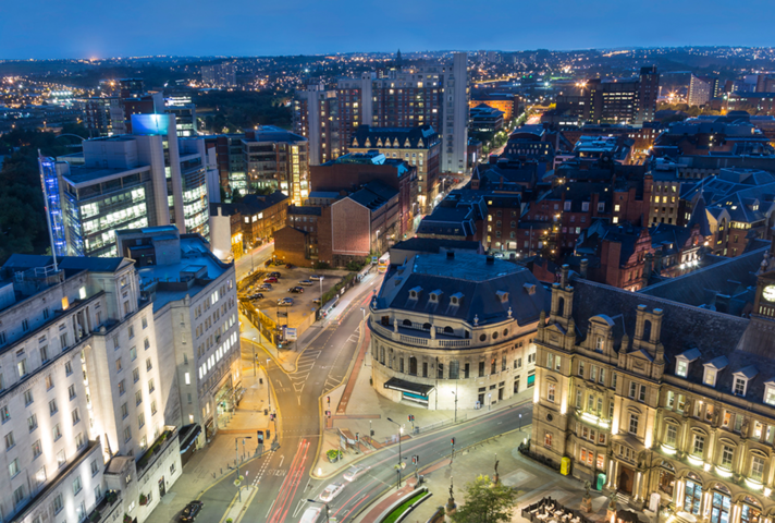 Night view of Leeds