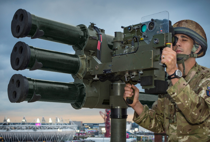 Soldier operating the Lightweight Multiple Launcher (LML) tripod system.