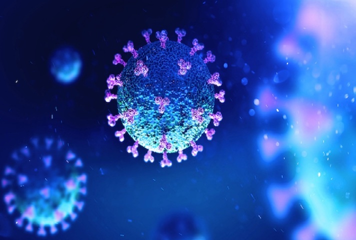 An artist's impression of the COVID-19 virus.