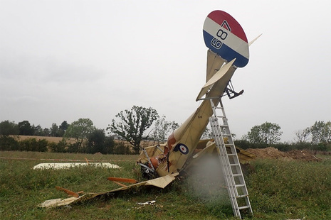 Crashed vintage aircraft