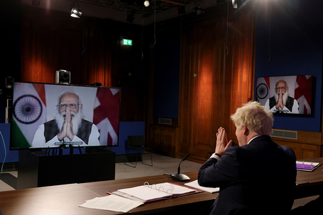 Prime Minister Boris Johnson video call with Prime Minister Narendra Modi