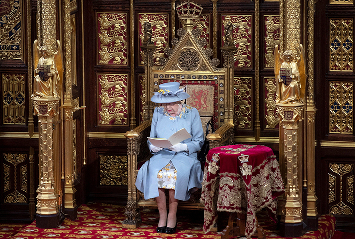 The Queen delivering her 2021 speech