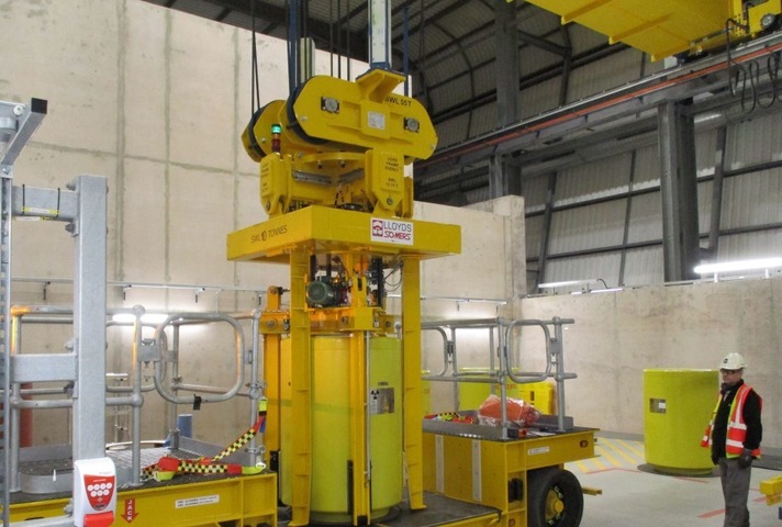 The package is moved into the storage facility