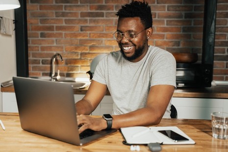 Man working on his laptop
