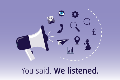 Image of a megaphone with the words: you said, we listened
