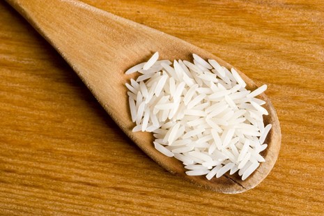 Rice in spoon