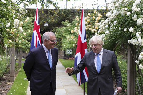 Prime Minister Boris Johnson and Australia’s Prime Minister Scott Morrison.