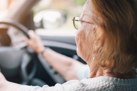 Woman driving a car