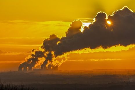 A power station burning coal.