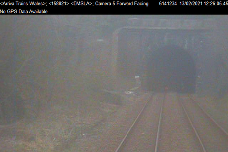 CCTV image from the approaching train (image courtesy of Transport for Wales)
