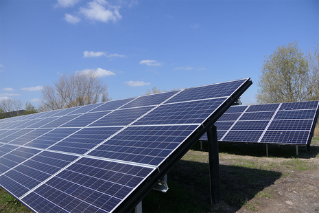 Solar panels at Bates mine water treatment scheme
