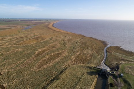 An aerial view of the north bank of the Humber estuary