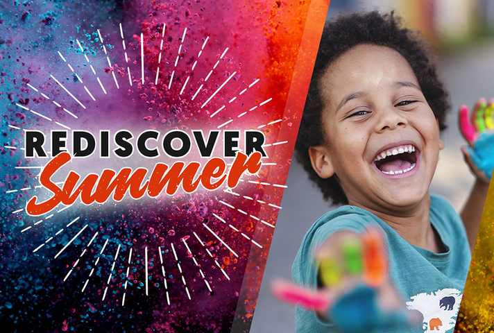 Rediscover Summer branded with image of smiling child