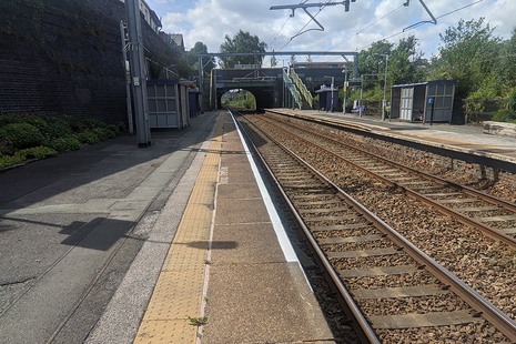 Eccles station platform and track