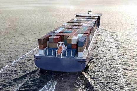 Container ship.
