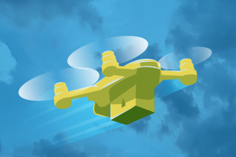 A drone flying