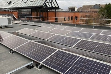 Solar panels on roof of court building