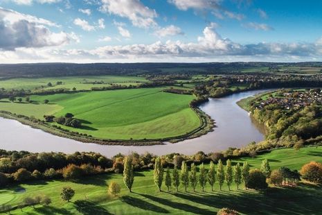 Meander on a river