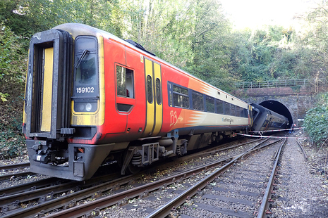View of the accident site towards Fisherton tunnel