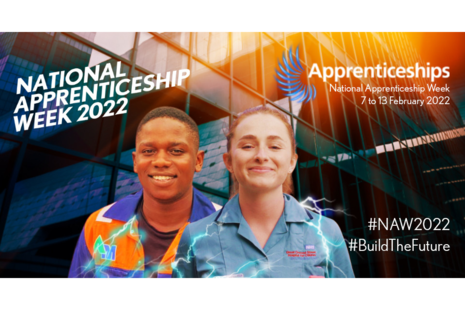 National Apprenticeship Week promotional image, the week runs 7 to 23 February 2022