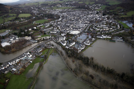 Aerial photo of flooding in Keswick
