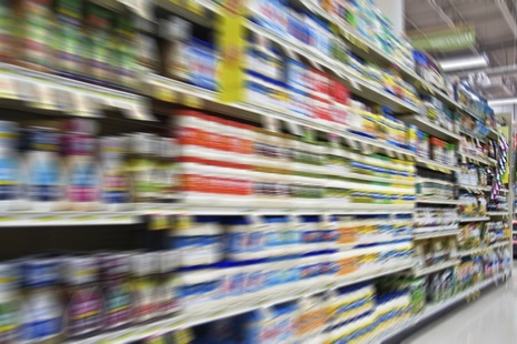 Supermarket shelves