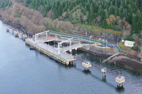 Aerial image of the Northern Ammunition Jetty at Glen Mallan following completion of the work. (Copyright VolkerStevin 2021).