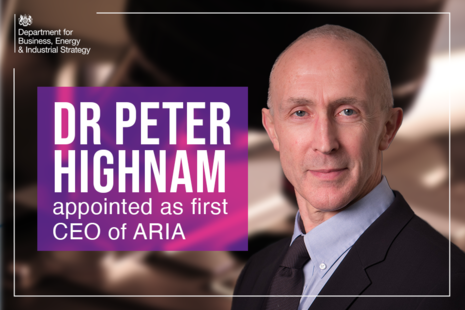 Dr Peter Highnam appointed first CEO of ARIA