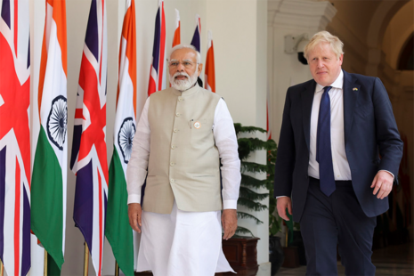 Prime Minister Boris Johnson and Prime Minister Narendra Modi