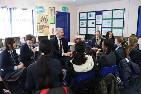 Chancellor of the Duchy of Lancaster Steve Barclay at  St Joseph’s RC High School